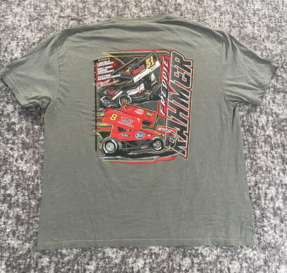 2023 Sprint Car Men's Gray Short Sleeve XL T Shirt Freddie Rahmer Tee